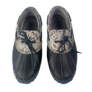 JBU by Jambu Women’s Black Snakeskin Pattern Weather Ready Rubber Shoes Size 8 M